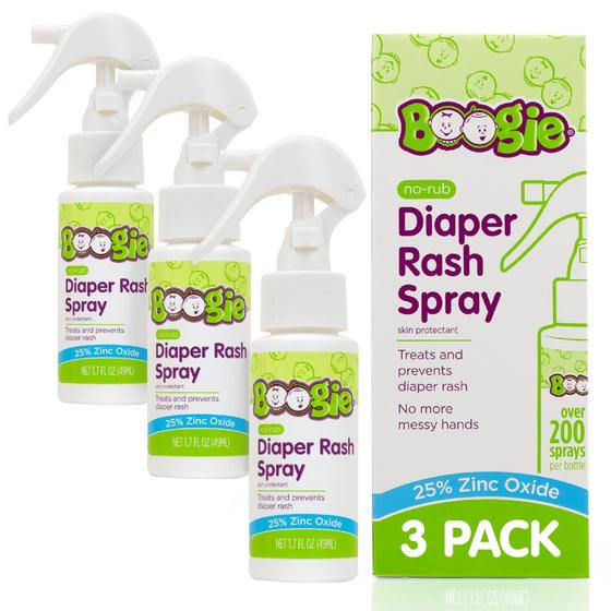 Imagem de Baby Diaper Rash Cream Spray por Boogie Bottoms, Aplicativo sem toque sem rub para pele sensível, mais de 200 sprays por garrafa, 1,7 oz, pacote de 3