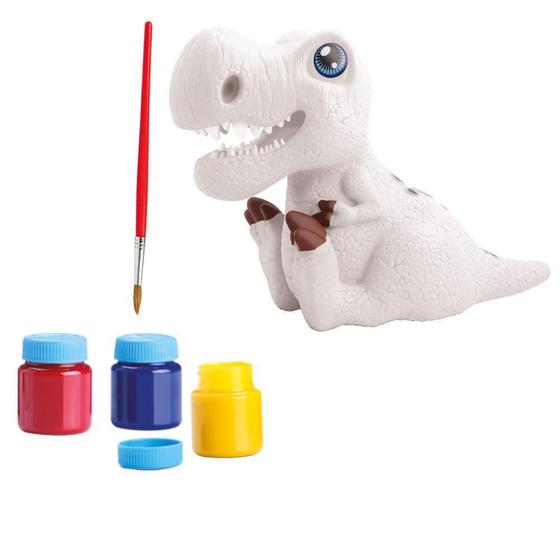 Imagem de Baby Dinopark Pintura Bee Toys 693 Com Pincel e Tintas Para Colorir