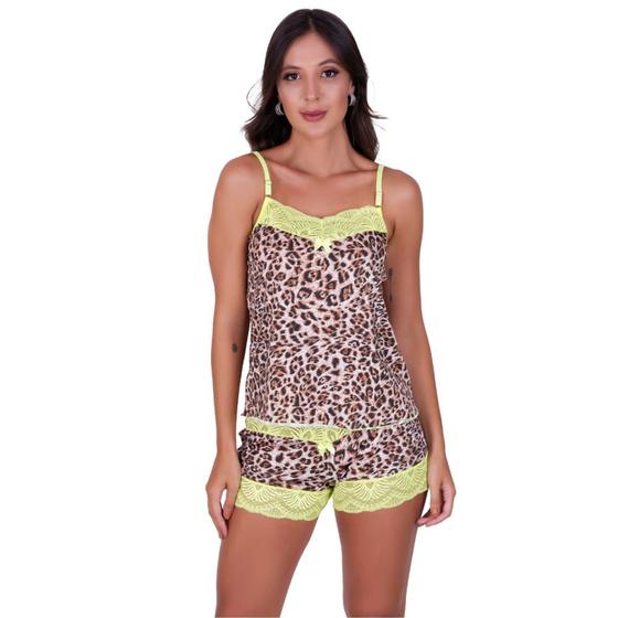 Imagem de Baby Doll Caleçon Renda Estampa Animal Print - HELENA