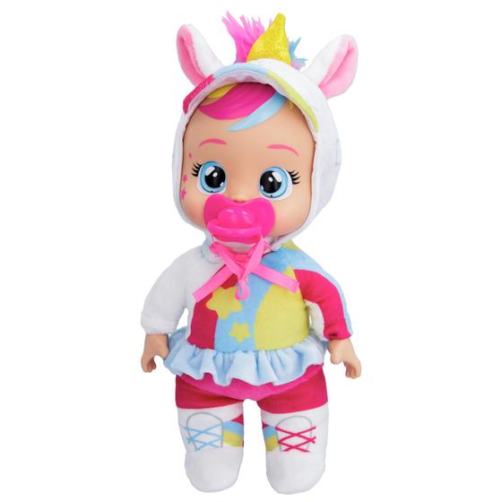 Imagem de Baby Doll Cry Babies Tiny Cuddles Talents Dreamy com roupa de patinador