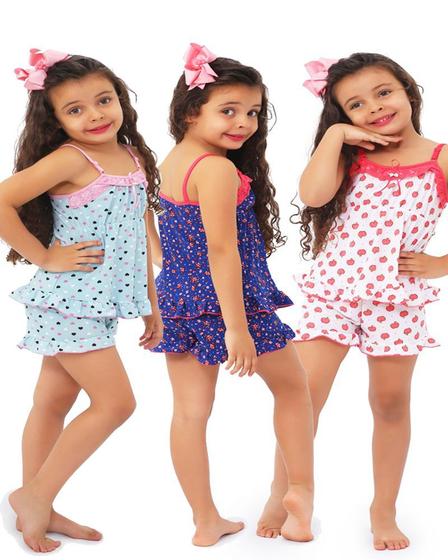 Imagem de Baby Doll Infantil Kit Com 3 Atacado Fábrica