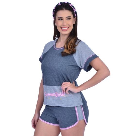 Imagem de Baby Doll Pijama Verão De Calor Tecido Leve Curtos Short Doll Cia Do Corpo