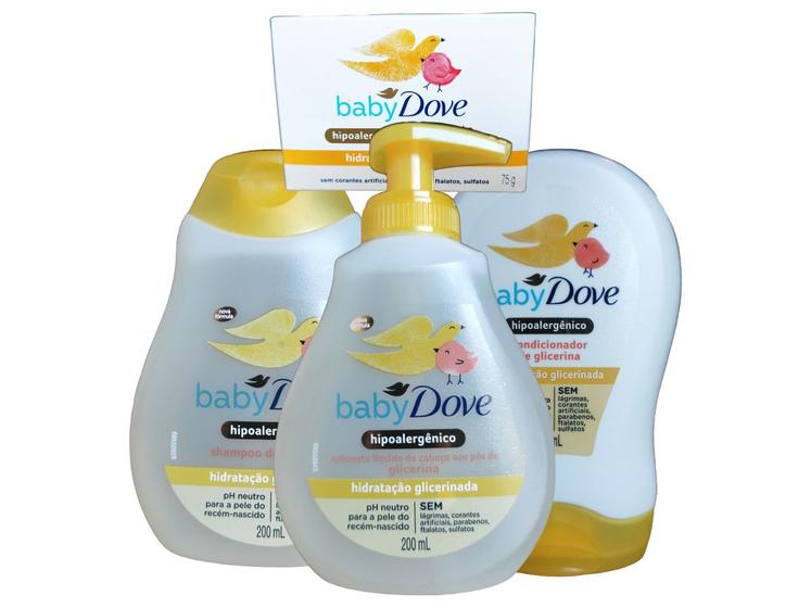 Baby Dove Glicerina Shampoo + Cond + Liquido Glicerina + Barra