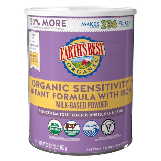 Imagem de Baby Formula Earth's Best Organic Sensitive 0-12 meses 946ml