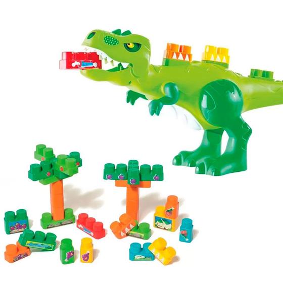 Imagem de Baby Land Dino Jurássico 30 Blocos de Montar - Cardoso Toys