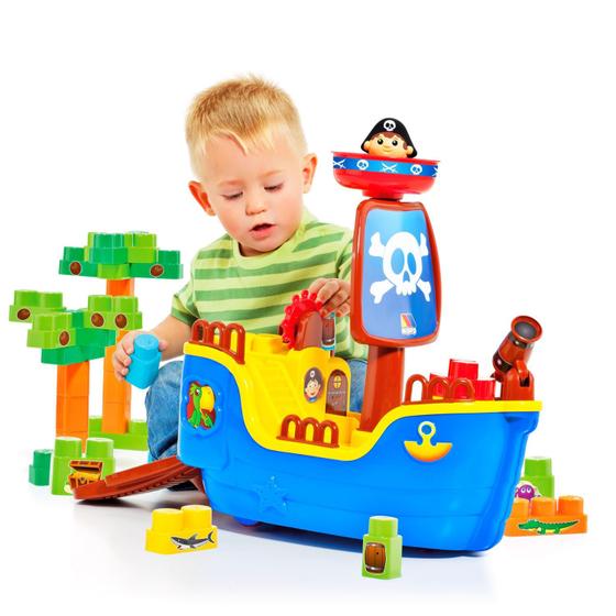 Baby Land Navio Pirata Blocos De Montar Brinquedo Educativo Menor preço em Baby Land Navio Pirata Blocos De Montar Brinquedo Educativo