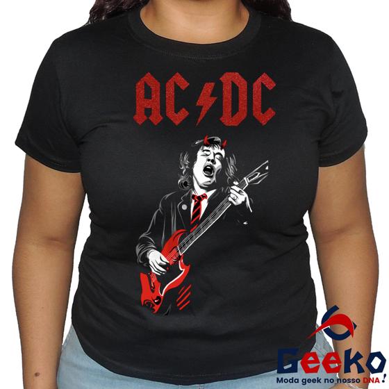 Imagem de Baby Look ACDC 100% Algodão Geeko