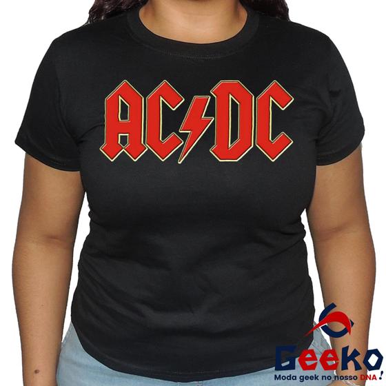 Imagem de Baby Look ACDC 100% Algodão Rock Geeko