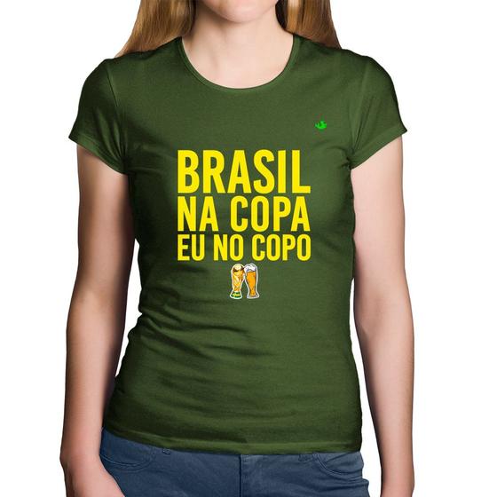 Imagem de Baby Look Algodão Brasil na Copa eu no copo - Foca na Moda