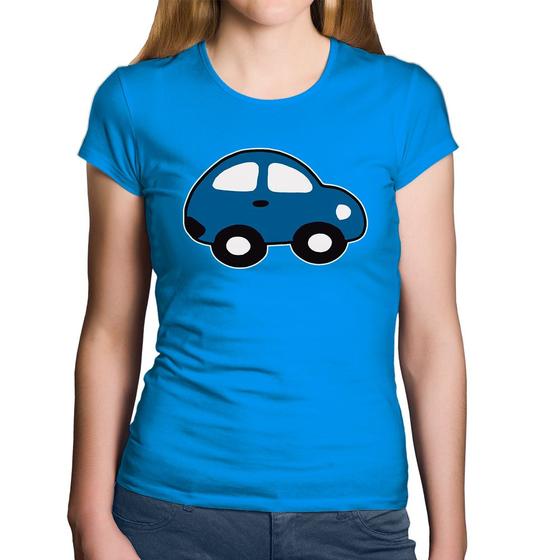 Imagem de Baby Look Algodão Carrinho Azul - Foca na Moda