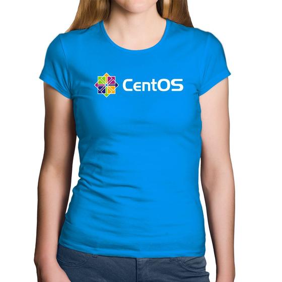 Imagem de Baby Look Algodão CentOS Linux Logo - Foca na Moda