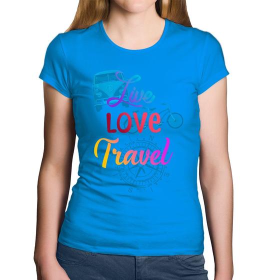 Imagem de Baby Look Algodão Live Love Travel - Foca na Moda