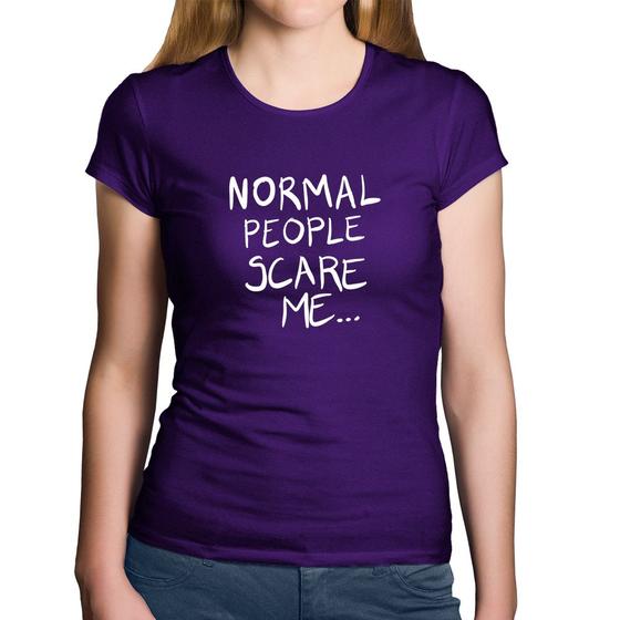 Imagem de Baby Look Algodão Normal people scare me - Foca na Moda