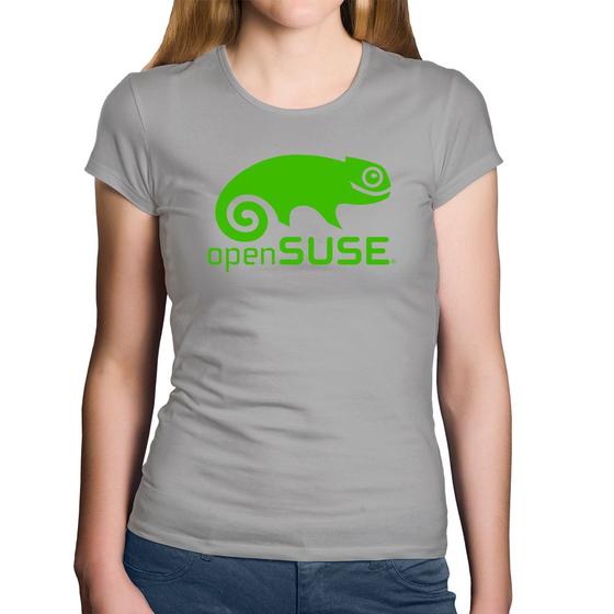 Imagem de Baby Look Algodão openSUSE Linux Logo - Foca na Moda