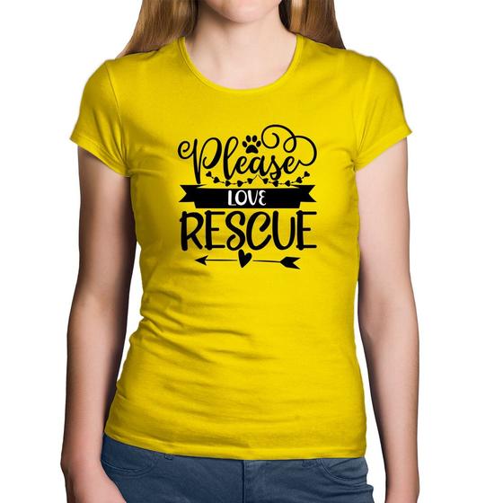 Imagem de Baby Look Algodão Please Love Rescue - Foca na Moda