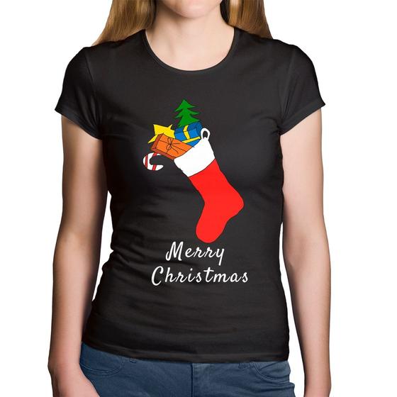 Imagem de Baby Look Algodão Socket Merry Christmas - Foca na Moda