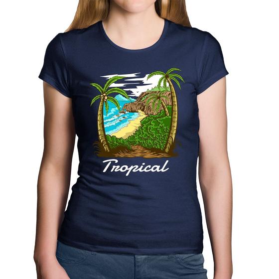 Imagem de Baby Look Algodão Tropical Beach - Foca na Moda