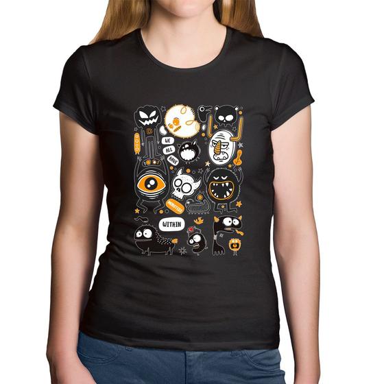 Imagem de Baby Look Algodão We all have monsters within - Foca na Moda