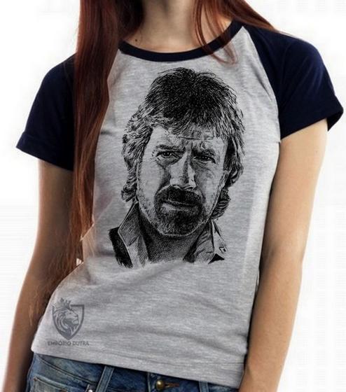 Imagem de Baby look blusa feminina ou Camiseta unissex Chuck Norris face