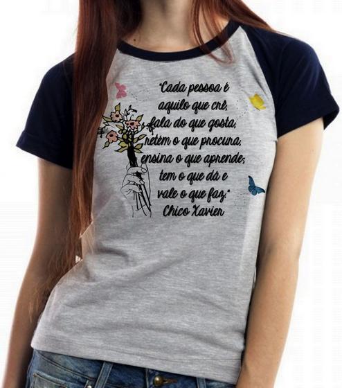 Imagem de Baby look blusa feminina ou Camiseta unissex frase Chico Xavier