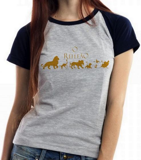 Imagem de Baby look blusa feminina ou Camiseta unissex  Rei Leão dourado