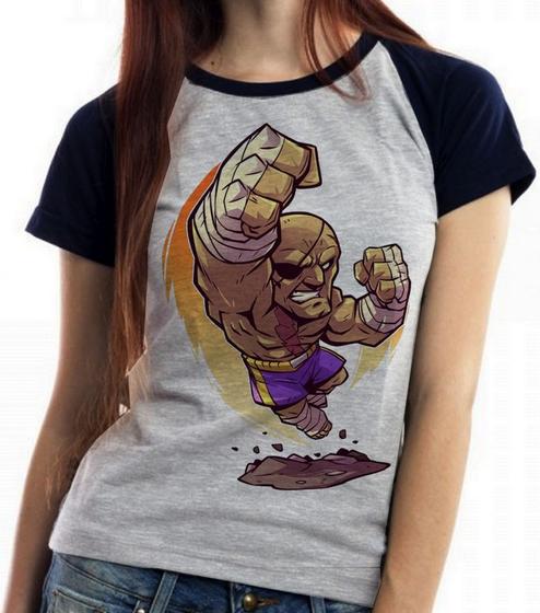 Imagem de Baby look blusa feminina ou Camiseta unissex Sagat Street Figther 