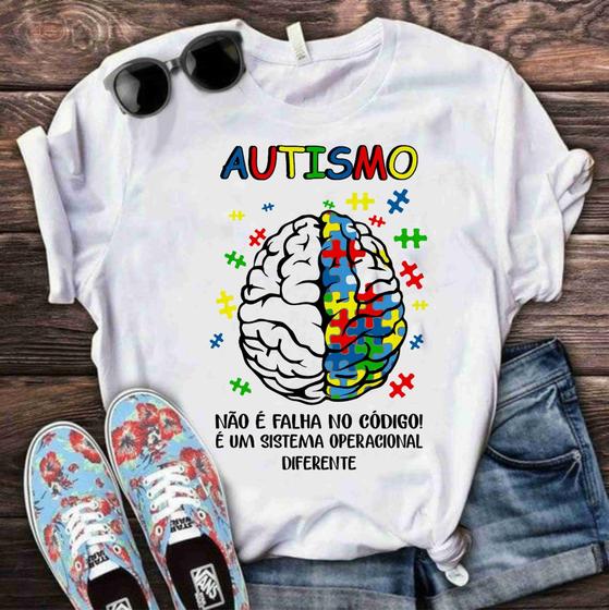 Baby Look Camiseta Autismo Adulto Infantil Premium Menor preço em Baby Look Camiseta Autismo Adulto Infantil Premium