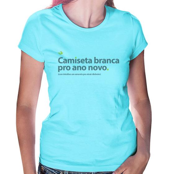 Imagem de Baby Look Camiseta branca de ano novo - Foca na Moda