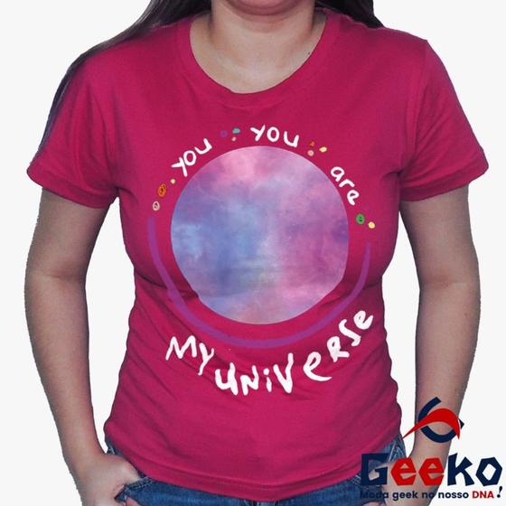 Imagem de Baby Look Coldplay 100% Algodão - You You Are My Universe - BTS - Rock - Alternativo - K-pop - Geeko