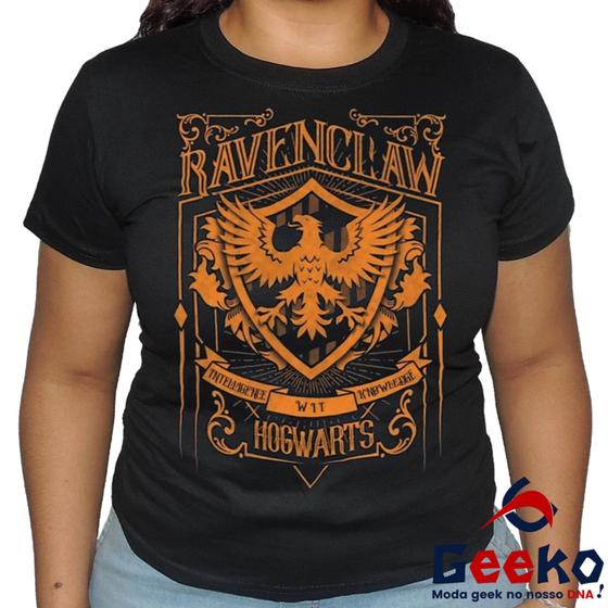 Imagem de Baby Look Corvinal 100% Algodão Harry Potter Blusa Feminina Hogwarts Ravenclaw 02 All Geek