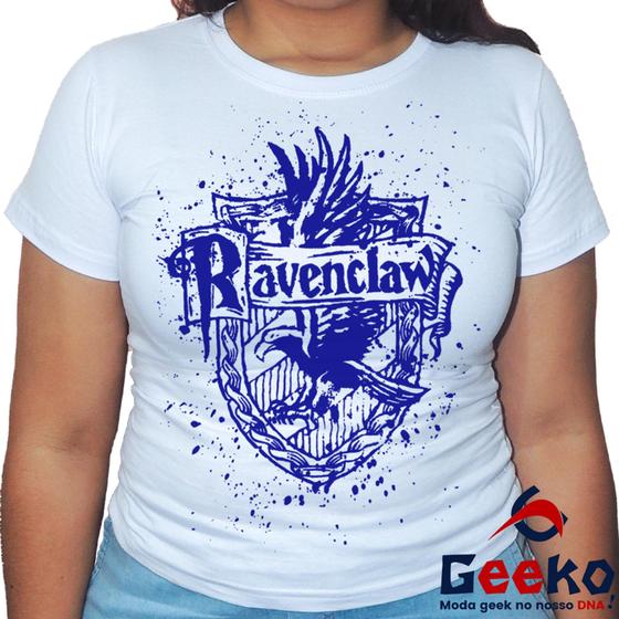 Imagem de Baby Look Corvinal 100% Algodão Harry Potter Blusa Feminina Hogwarts Ravenclaw 03 All Geek