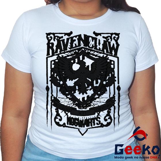 Imagem de Baby Look Corvinal 100% Algodão Harry Potter Blusa Feminina Hogwarts Ravenclaw 06 All Geek