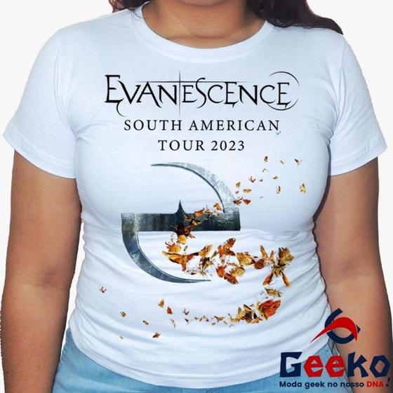 Imagem de Baby Look Evanescence 100% Algodão - South America Tour 2023 - Rock - Geeko
