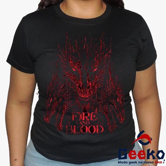 Imagem de Baby Look Game Of Thrones 100% Algodão - Fire And Blood - Rock - Geeko