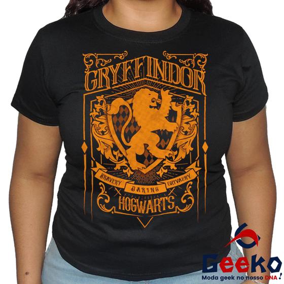 Imagem de Baby Look Grifinória 100% Algodão Harry Potter Blusa Feminina Hogwarts Gryffindor 01 All Geek