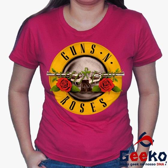 Imagem de Baby Look Guns N Roses 100% Algodão - Blusa Feminina Rock - Geeko