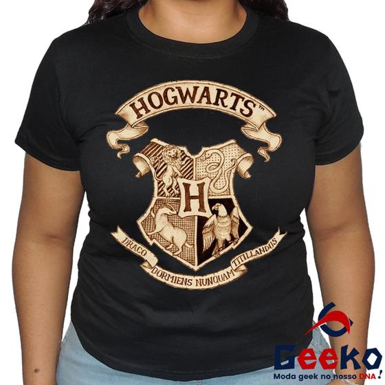 Imagem de Baby Look Harry Potter 100% Algodão Hogwarts Blusa Feminina All Geek