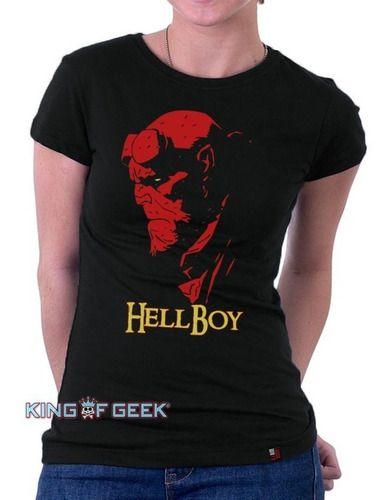 Imagem de Baby Look Hellboy Filme Camisa Geek Série Businha Preta