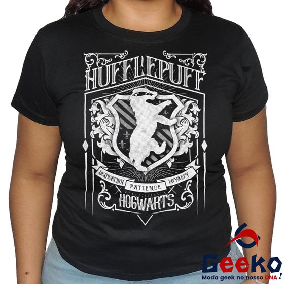 Imagem de Baby Look Lufa Lufa 100% Algodão Harry Potter Blusa Feminina Hogwarts Hufflepuff 07 All Geek