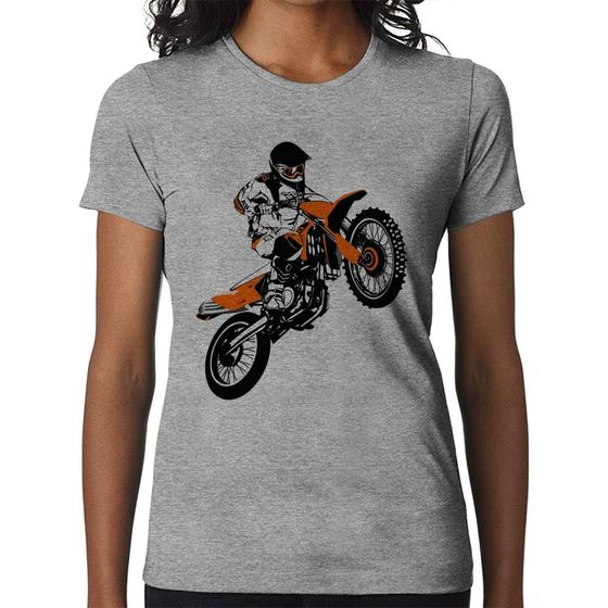 Imagem de Baby Look Motocross Jump Laranja - Foca na Moda