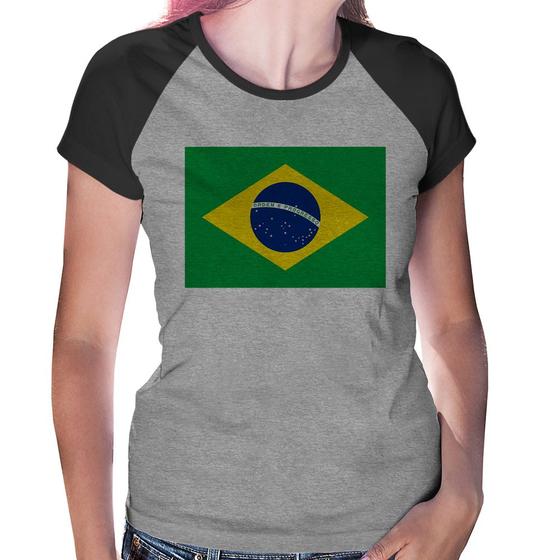 Imagem de Baby Look Raglan Bandeira Brasil - Foca na Moda