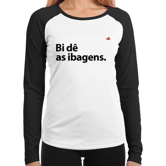 Imagem de Baby Look Raglan Bi dê as ibagens Manga Longa - Foca na Moda