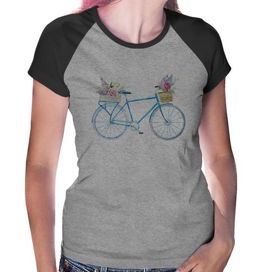 Imagem de Baby Look Raglan Bicicleta e Flores - Foca na Moda