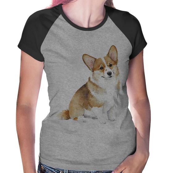 Imagem de Baby Look Raglan Cachorro Welsh Corgi Pembroke - Foca na Moda