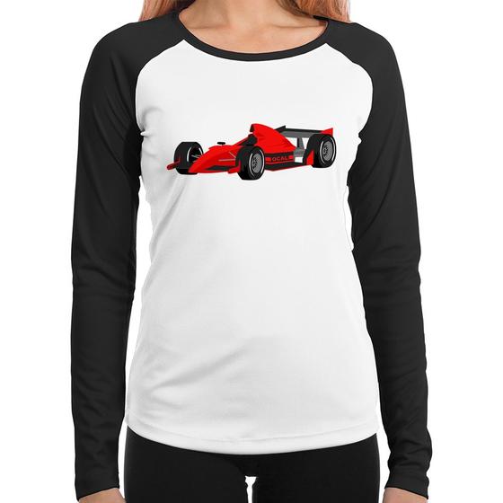 Imagem de Baby Look Raglan Carro de Corrida Manga Longa - Foca na Moda