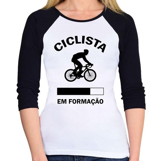 Imagem de Baby Look Raglan Ciclista em formação Manga 3/4 - Foca na Moda