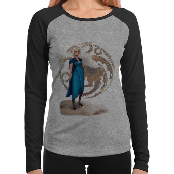 Imagem de Baby Look Raglan Daenerys Targaryen Art Manga Longa - Foca na Moda