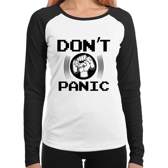 Imagem de Baby Look Raglan Don't Panic Manga Longa - Foca na Moda