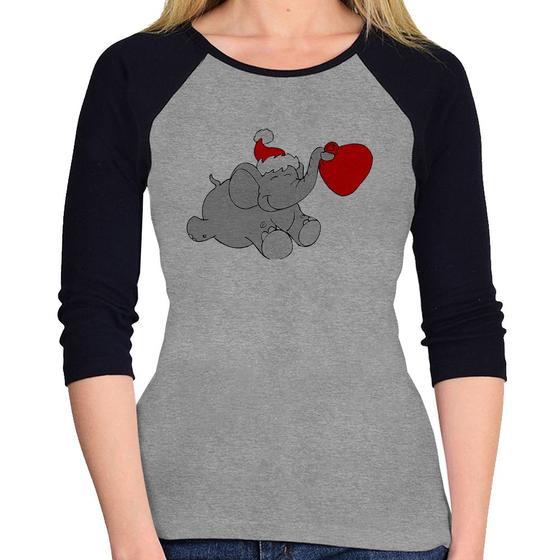 Imagem de Baby Look Raglan Elefante Noel Manga 3/4 - Foca na Moda