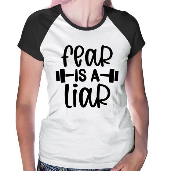 Imagem de Baby Look Raglan Fear Is A Liar - Foca na Moda